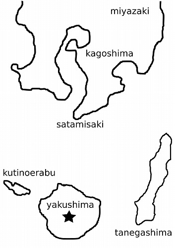 鹿児島と屋久島の地図